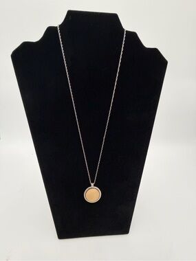 Vintage Tiffany & Co. 18K Gold Over Sterling Disc Pendant + Chain